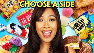 Choose A Side Iconic Asian Snack Battle F Santi From Food Theorists [upl. by Shantee24]