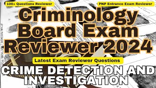 quotPass Your Criminology Licensure Exam 2024 Ultimate Crime Detection and Investigation REVIEWERquot [upl. by Newcomer]