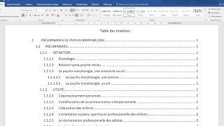 Créer une TABLE DES MATIÈRES automatique Cours WORD  Numérotation des titres  STYLES [upl. by Aphra464]