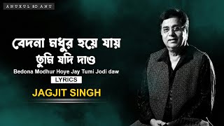 বেদনা মধুর হয়ে যায়  Bedona Modhur Hoye Jay  Lyrics  Jagjit Singh  Anukul Sd Anu [upl. by Hayashi]