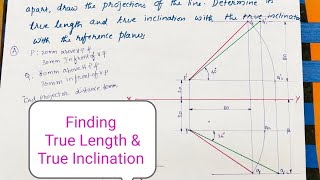 Finding True Lengthamp True Inclination Of a Line [upl. by Bobker]