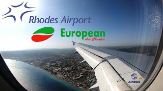 European Air Charter A320 landing Rhodes Airport Airport [upl. by Sosthenna826]