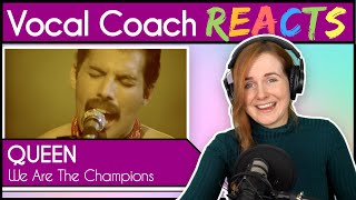 Vocal Coach reacts to Queen  We Are The Champions Official Live Video [upl. by Atreb]