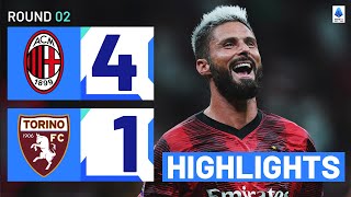 MilanTorino 41  Giroud and Pulisic score in emphatic win Goals amp Highlights  Serie A 202324 [upl. by Acirema]