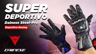 DAINESE STEELPRO Guante DEPORTIVO fabricado en cuero de cabra disponible en motomundicl [upl. by Htieh]