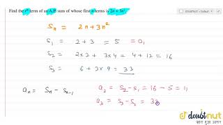 Find te rth term of an AP sum of whose first n terms is 2n3n2 [upl. by Kryska]