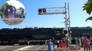 Big Boy UP 4014 Steam Engine amp UP 1983 WP Heritage East  28th St Railroad Crossing Sacramento CA [upl. by Nicoli]