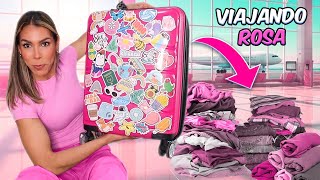 Viajando SOLO DE COLOR ROSA a otro país 💗 100 REAL  Cecia Loaiza [upl. by Nelra]