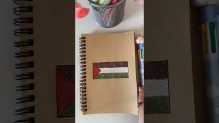 رسمتي بقلم الحبر Drawing the flag of Palestine 🇵🇸 with colored ballpoint pen [upl. by Dorothy]