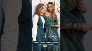 Angelina Jolie and Daughter Vivienne Wear Matching Outfits on 2024 Tony Awards Red Carpet [upl. by Eizzik]