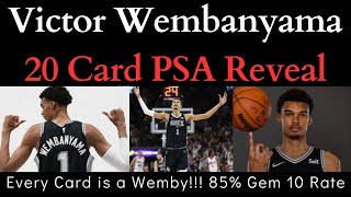 Victor Wembanyama RC’s 202324 Basketball PSA Order of 20 Cards All Wemby Rookie Cards [upl. by Roid]