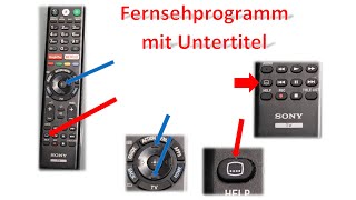 Fernsehen mit Untertiteln  Leichte Aktivierung mit der Sony  Fernbedienung  Schwerhörigkeit [upl. by Mill974]