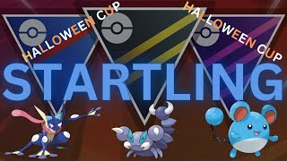 Little Cup Halloween Cup Greninja Skorupi Marill team is STARTLING in PokemonGo [upl. by Melvena]