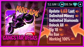 Update Gangstar Vegas Mod Apk 600r  Unlimited Money Diamonds VIP 10 Working 100 [upl. by Netsirt]