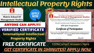 Intellectual Property Rights Free Certificate  Intellectual Property Rights IPR Free Certificate [upl. by Virgil]