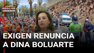 Exigen renuncia a Dina Boluarte en tercer día de paro  Pasó en el Perú noticiero regional [upl. by Neeham]