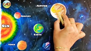 Solar System Drawing  Solar system project  Solar System Planets Drawingscienceproject [upl. by Allenad]