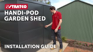 Stratco HandiPod Garden Shed  Installation Guide [upl. by Lilhak]