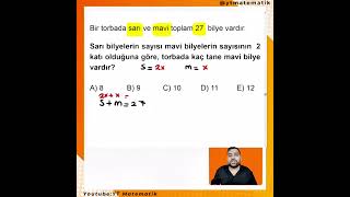 Sayı Problemleri Tip 1 Soru yksmatematik [upl. by Uhej]