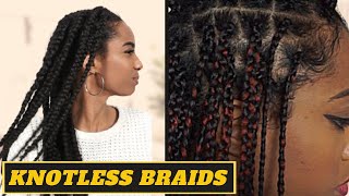 COMMENT FAIRE DES TRESSES AVEC RAJOUTS  KNOTLESS BOX BRAIDS 😍 [upl. by Ytsirk]