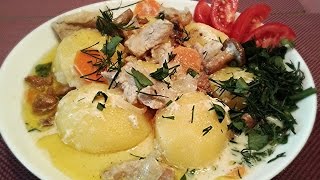 Жаркое с мясом и грибами в сметане подомашнему [upl. by Alram]