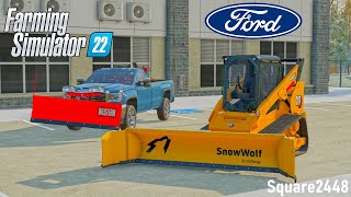 Snow Plowing At Ford Dealership  FS22 [upl. by Marlo513]