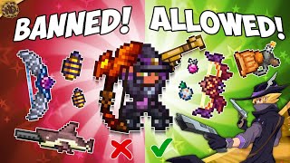 Terraria Ranger but I BAN all the OP WEAPONS  HappyDays [upl. by Mansur876]