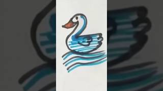 Swan  Drawing  Kids youtubeshorts shortstrending drawing trendingshorts shortvideo [upl. by Hanser]