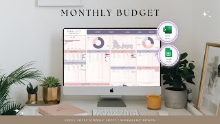 Beginner Simple budget spreadsheet monthly budget personal finance Excel budget amp Google sheet [upl. by Summer]