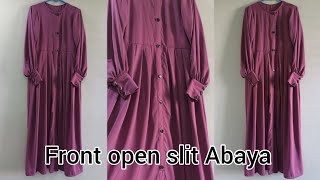 Front open slit Abaya cutting amp stitching tutorial abayadesigns [upl. by Kalil]