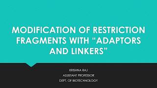 MODIFICATION OF RESTRICTION FRAGMENTS WITH ADAPTORS LINKERS AND HOMOPOLYMER TAILING MALAYALAM [upl. by Fionna]