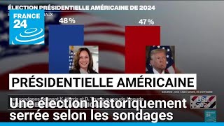 Présidentielle américaine  une élection historiquement serrée selon les sondages • FRANCE 24 [upl. by Assirehs648]