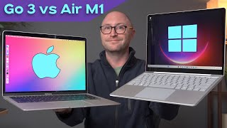 Microsoft Surface Laptop Go 3 vs M1 MacBook Air  WOW [upl. by Heinrick]