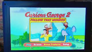 Curious George 2 Follow That Monkey 2010 DVD Menu Walkthrough [upl. by Atsillak]