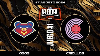 Osos de Manatí vs Criollos de Caguas  Juego 1  La Final Brava  BSN2024 [upl. by Enilauqcaj]