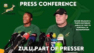 SPRINGBOKS Zulu part of the press conference  Phepsi Buthelezi [upl. by Maharva716]