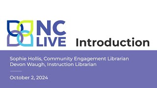 NC LIVE Introduction for Library amp Information Science LIS Students [upl. by Airemaj]