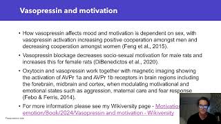 Vasopressin and Motivation video 27 10 24 Ben Armstrong u3012923 [upl. by Hetty]