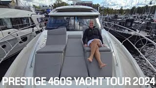 PRESTIGE 460S 2024 Yacht Tour with 3 cabins [upl. by Atonsah]