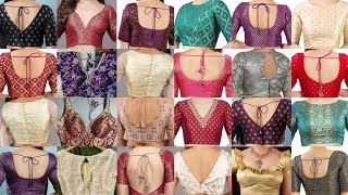 New Brocade Banarasi Blouse Neck Pattern  Brocade Fabric Blouse Design  Brocade Blouse ke Designs [upl. by Sanford]