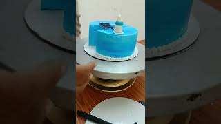 Half way to one cake design semifondantcake vanilla flavour cakedecorating ytshort trending [upl. by Anyar689]