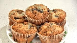 Blueberry Muffins with Streusel Topping Recipe [upl. by Halliday]