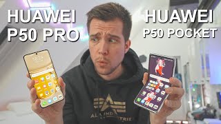 HUAWEI P50 Pocket vs HUAWEI P50 Pro Indepth Comparison [upl. by Suirtemed]