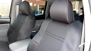 CalTrend Custom Seat Covers Center Row Installation on Toyota Highlander [upl. by Anuaik339]