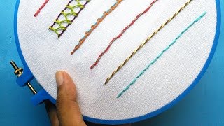 Hand Embroidery for Beginners  Part 3  5 Back Stitch Variations  HandiWorks 57 [upl. by Yuille]