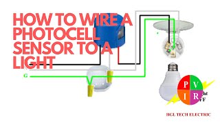 How to wire a photocell to light How to wire photocell sensor How to connect a photocell [upl. by Lundell]