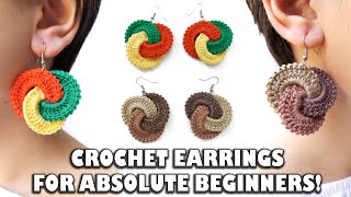 Crochet BORROMEAN EARRINGS Tutorial For Beginners ENG SUB⭕ crochettutorial crochetearrings [upl. by Angeli445]