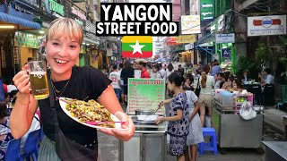 Ultimate Street Food Tour in YANGON MYANMAR 🇲🇲 best Burmese food [upl. by Nali]