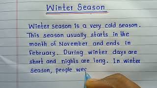 Winter Season essay  Essay on Winter season in English  Short essay on winter Season [upl. by Bolte]