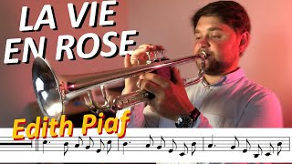 La Vie en Rose  Trumpet with Sheet Music  Notes [upl. by Cunningham]